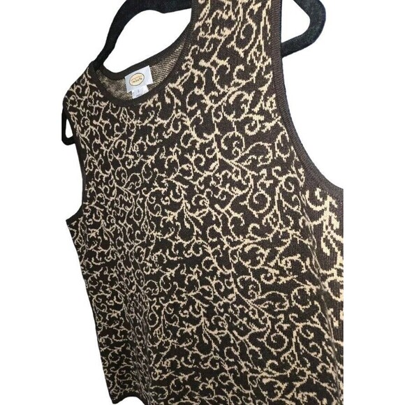 Talbots Cashmere Silk Blended Sleeveless Sweater Vest Brown Womens Size Large - Picture 4 of 6